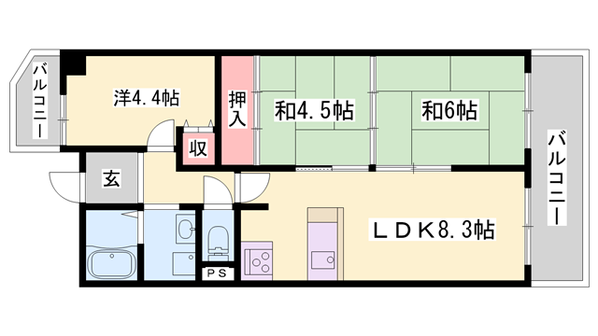 ユニライフ姫路白浜の宮の物件間取画像
